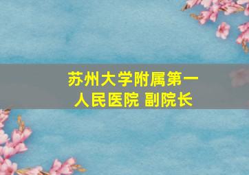 苏州大学附属第一人民医院 副院长